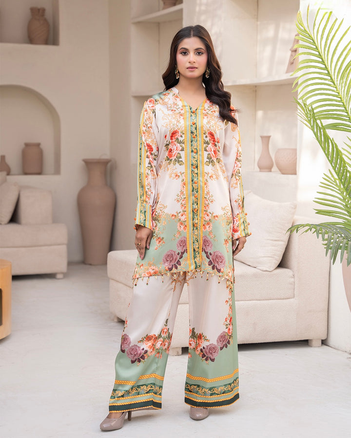 ZC08- SILK PRINT CO-ORD 2 PIECE SUT