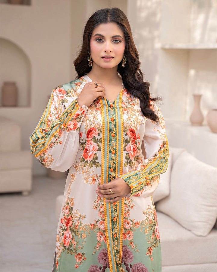 ZC08- SILK PRINT CO-ORD 2 PIECE SUT