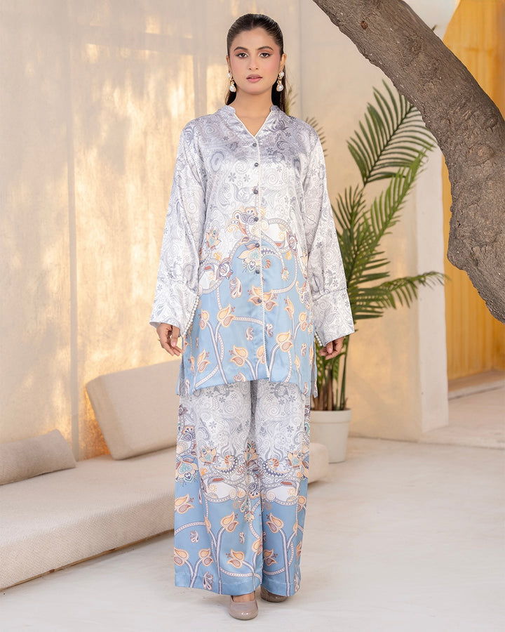 ZC09- SILK PRINT CO-ORD 2 PIECE SUT