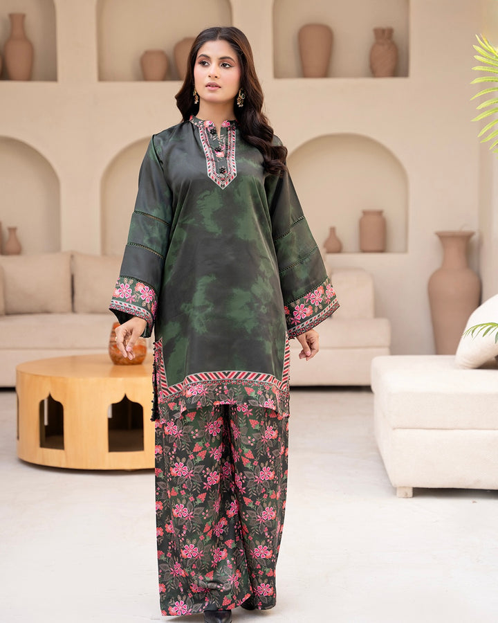 ZC10- SILK PRINT CO-ORD 2 PIECE SUT