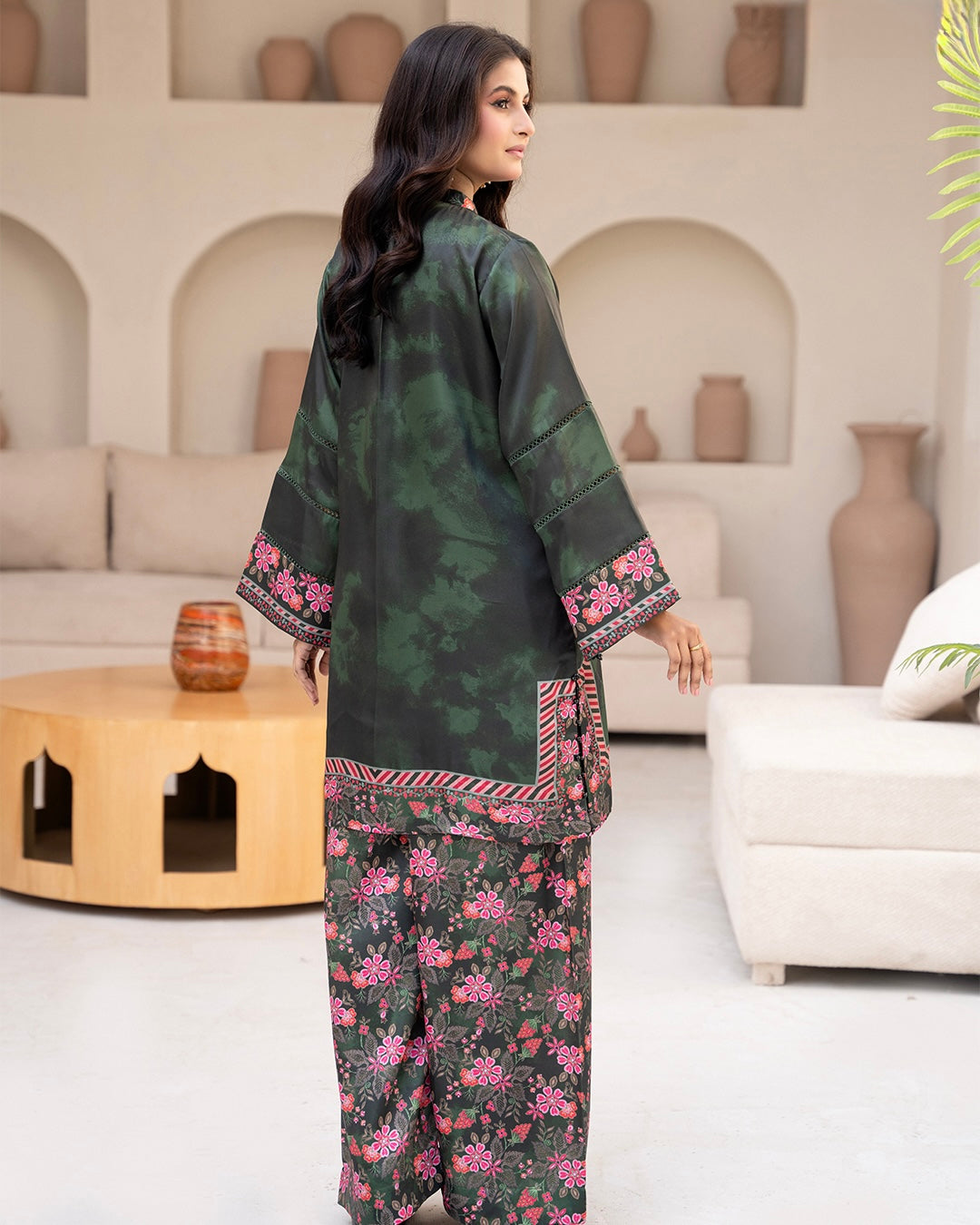 ZC10- SILK PRINT CO-ORD 2 PIECE SUT