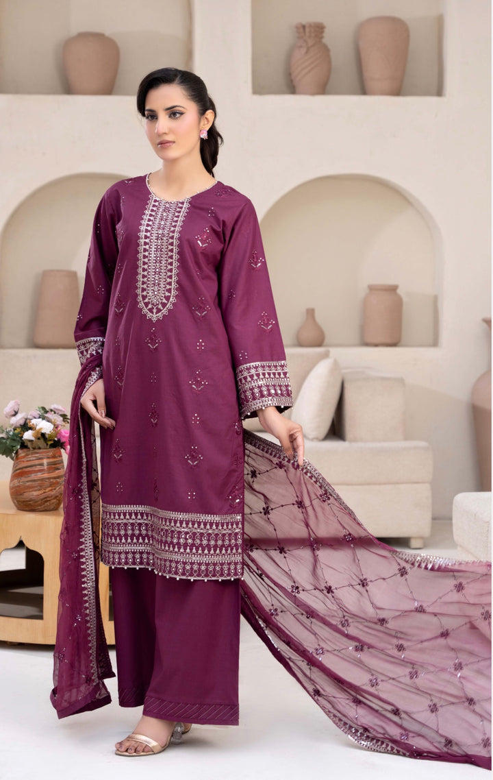 CZ03 - Embroidered Linen 3 Piece suit