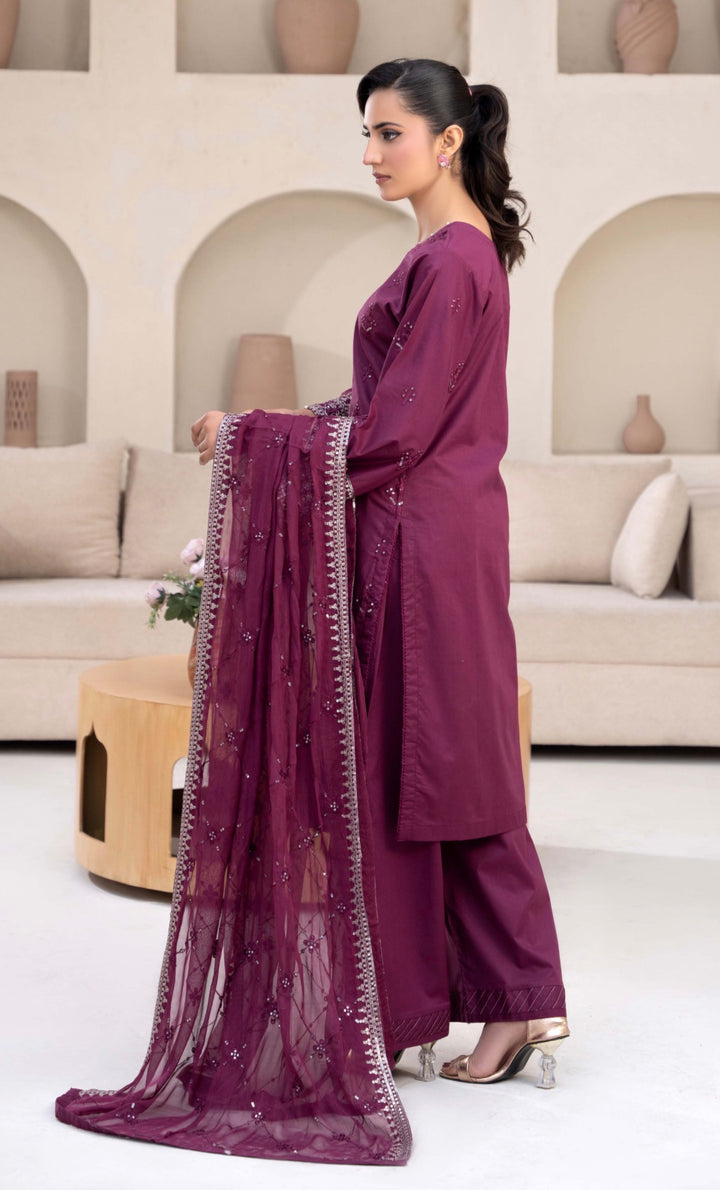 CZ03 - Embroidered Linen 3 Piece suit