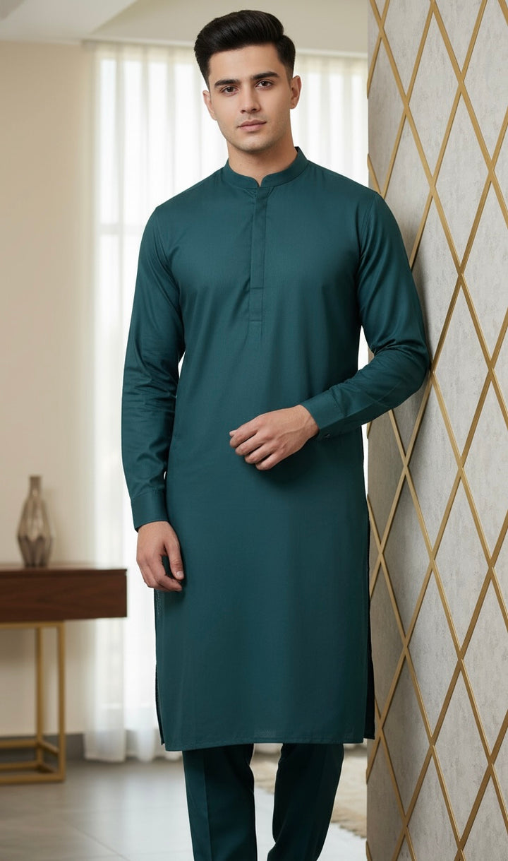 MN21A Men's Teal Green traditional Kameez set