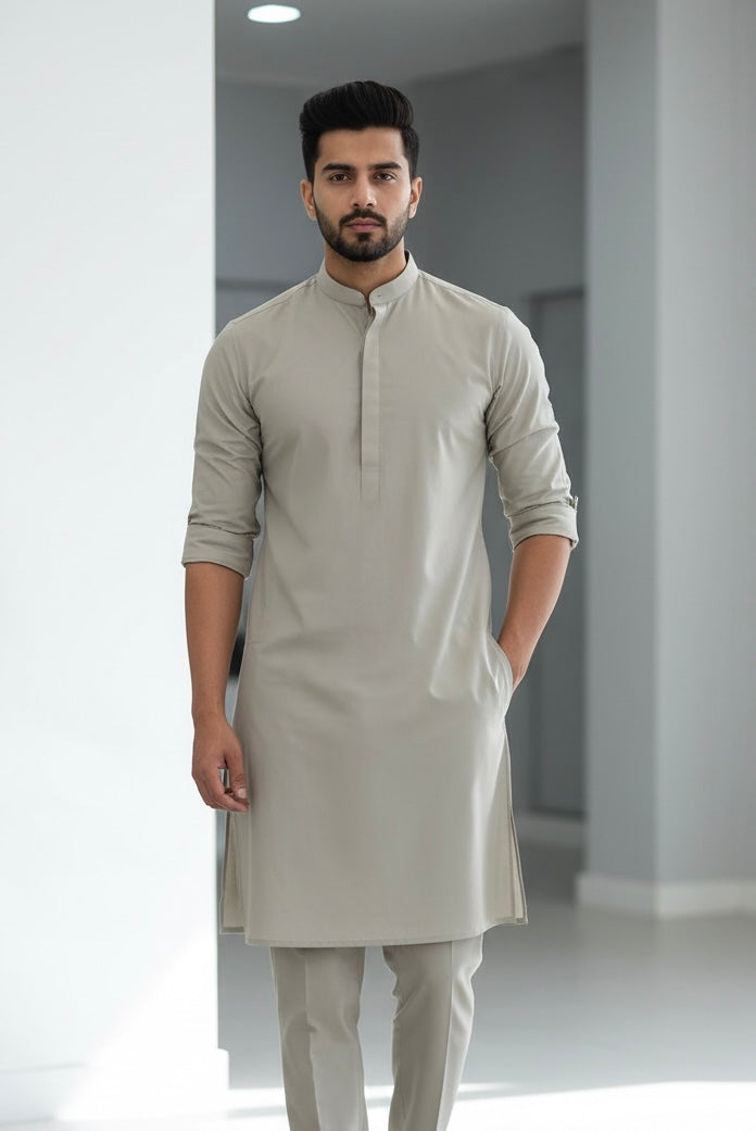 MN21C Men's Stone Beige traditional Kameez set