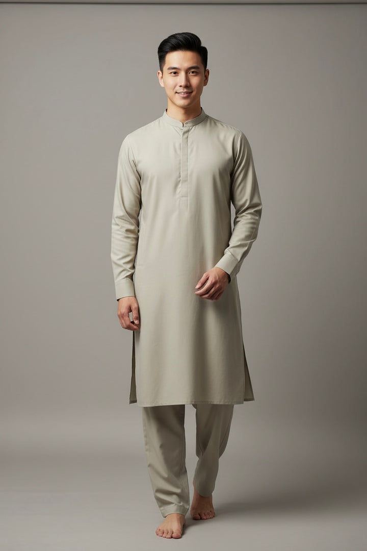 MN21C Men's Stone Beige traditional Kameez set