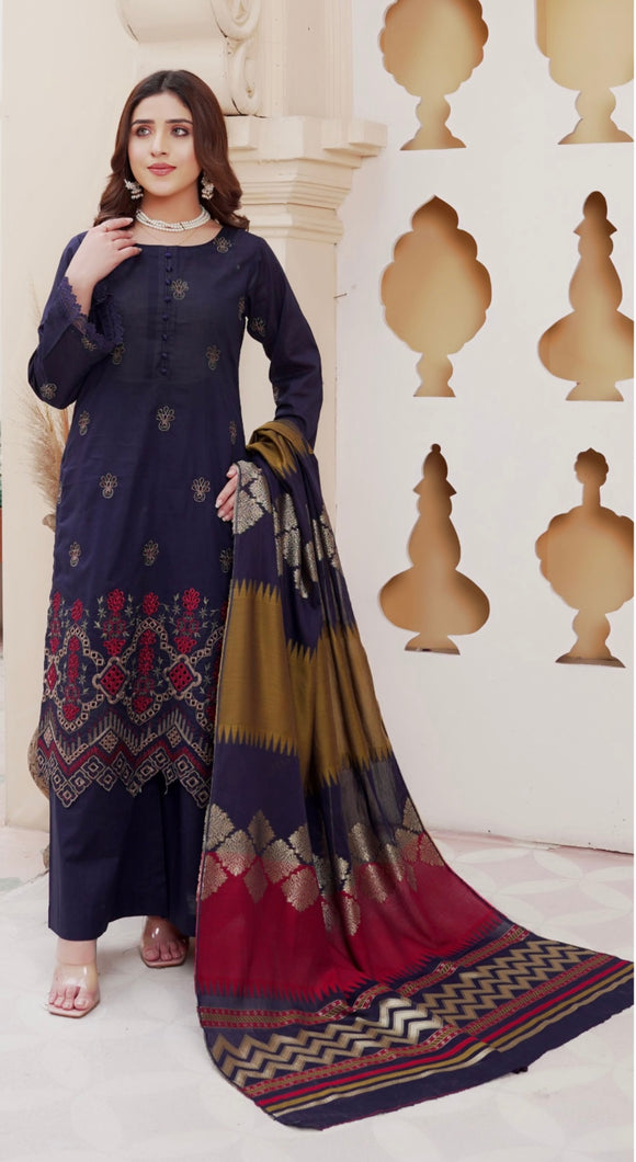 RANGOLI EMBROIDERED LAWN 3 PIECE SUIT RNV02
