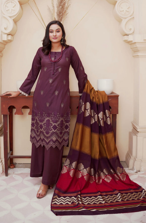 RANGOLI EMBROIDERED LAWN 3 PIECE SUIT RNV03