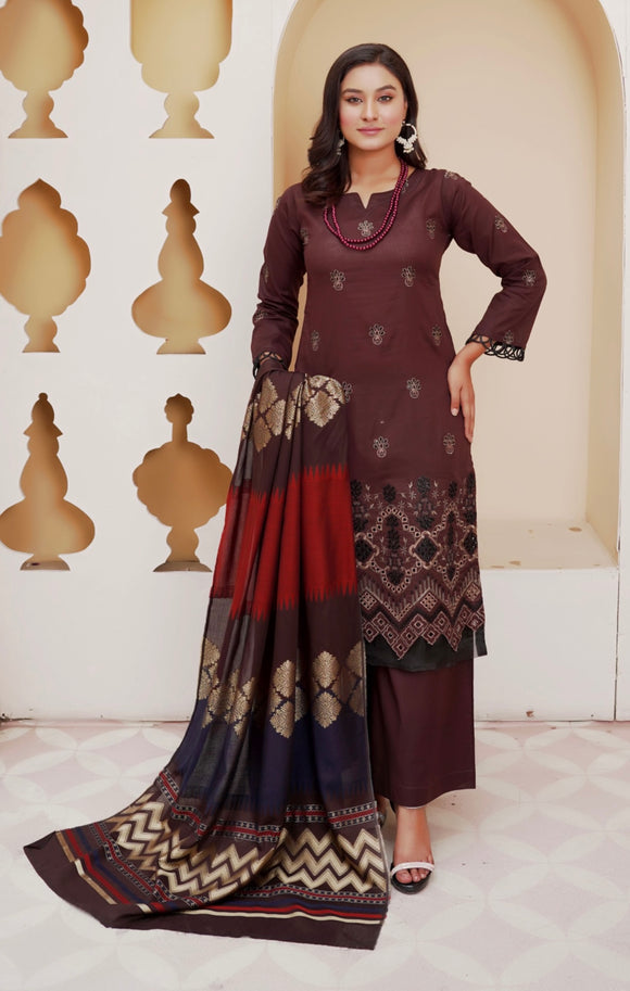 RANGOLI EMBROIDERED LAWN 3 PIECE SUIT RNV04