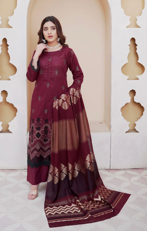 RANGOLI EMBROIDERED LAWN 3 PIECE SUIT RNV01