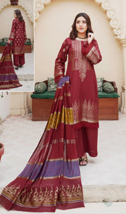 SADA-E-BAHAR JACQUARD BROSHA LAWN 3 PIECE SUIT SB01