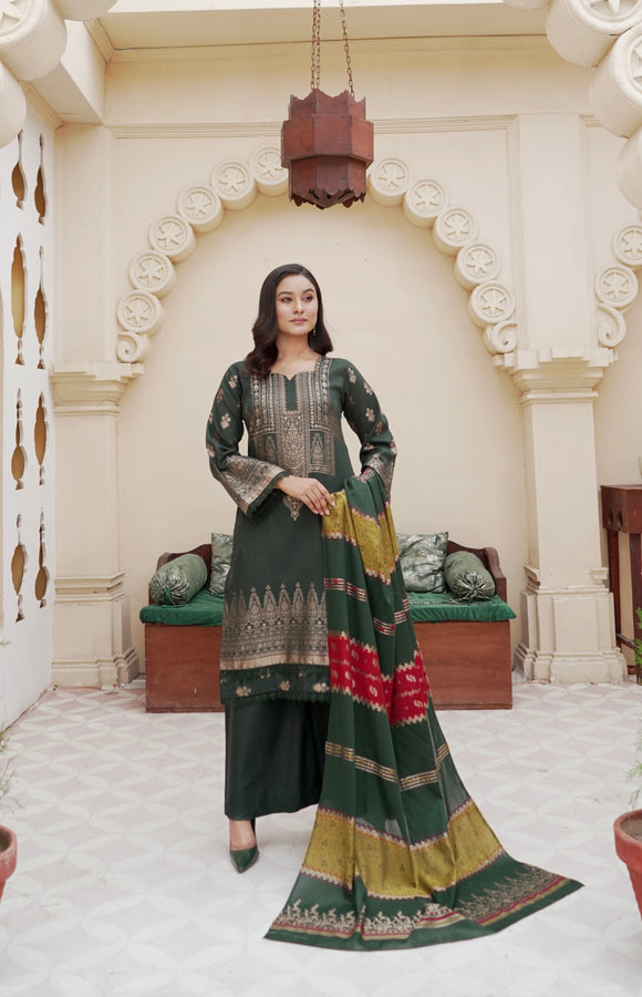 SADA-E-BAHAR JACQUARD BROSHA LAWN 3 PIECE SUIT SB02