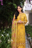 NOOR LUXURY CHIKANKARI LAWN'24 D8-B Mustard Laser