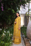 NOOR LUXURY CHIKANKARI LAWN'24 D8-B Mustard Laser