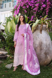 NOOR LUXURY CHIKANKARI LAWN'24 D9-A Pink ombré Colour Block