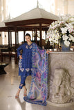 NOOR LUXURY CHIKANKARI LAWN'24 D10-B Blue Electric