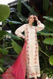 NOOR LUXURY CHIKANKARI LAWN'24 D12-B Cream Laser