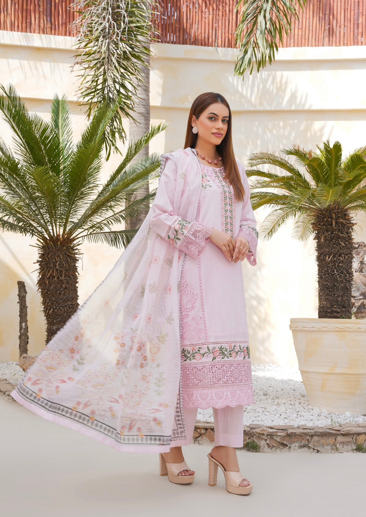 67A - Attire designer Embroidered Cotton 3 piece suit