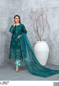 SAMAR EMBROIDERED SCHIFFLI LAWN 3 PIECE SUIT D2927