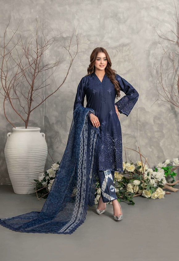 SAMAR EMBROIDERED SCHIFFLI LAWN 3 PIECE SUIT D2930