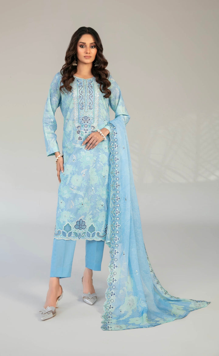 D-2905 - CASCA Embroidered Lawn 3 Piece suit