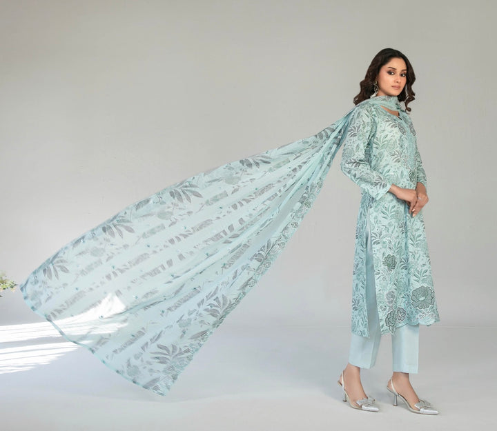 D-2907 - CASCA Embroidered Lawn 3 Piece suit
