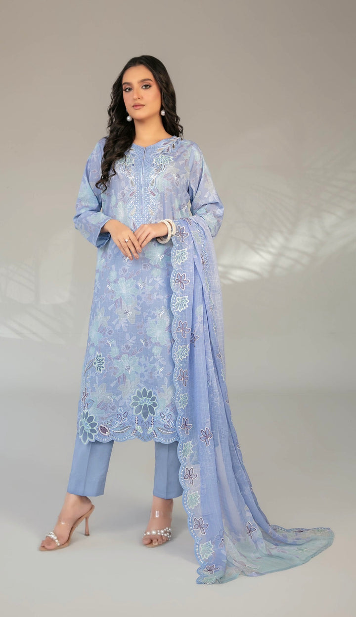 D-2908 - CASCA Embroidered Lawn 3 Piece suit