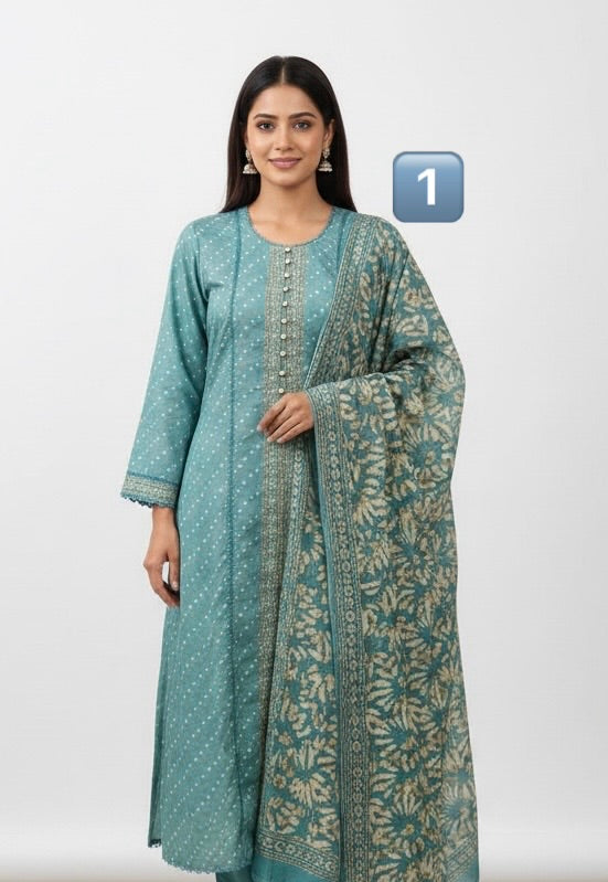 Lp01 - COTTON PRINT 3 PIECE SUIT