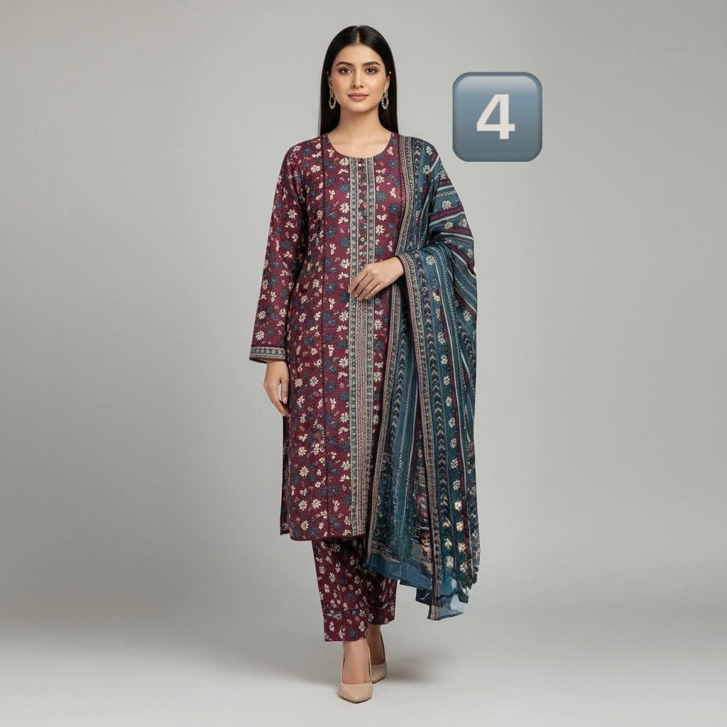 LP04 - COTTON PRINT 3 PIECE SUIT