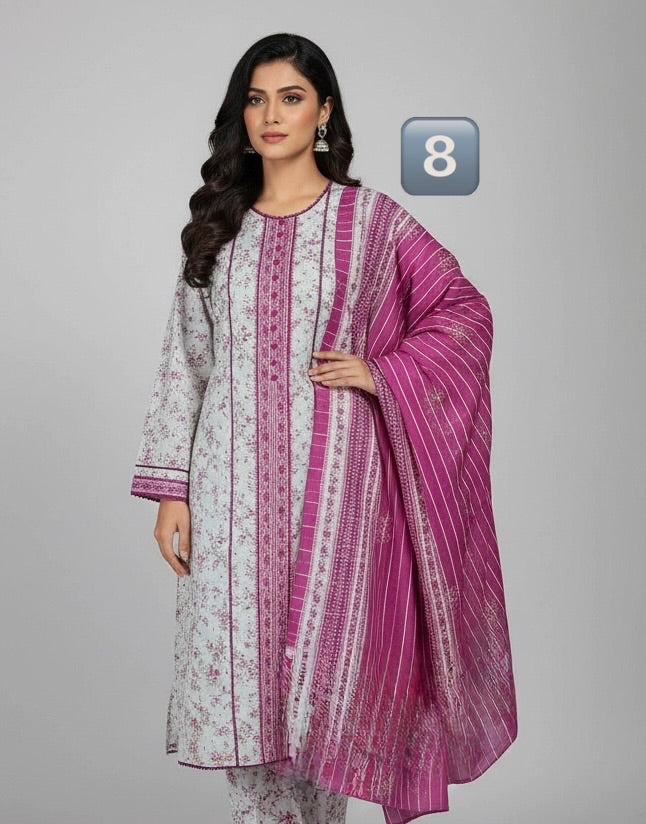 LP08 - COTTON PRINT 3 PIECE SUIT