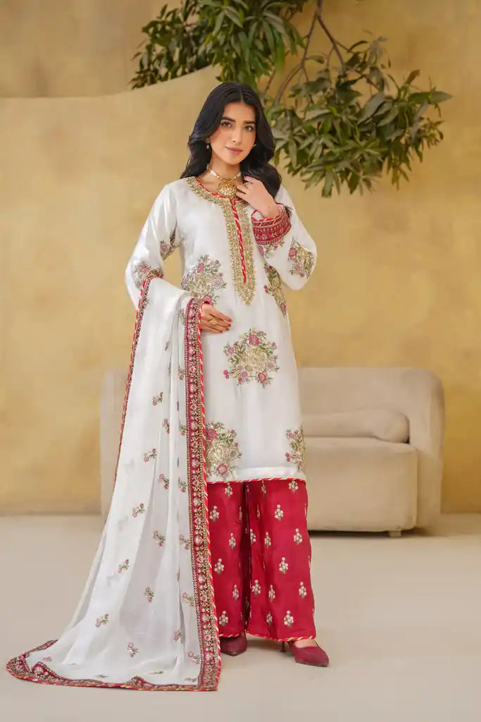 335A- Embroidered Silk 3 Piece Suit
