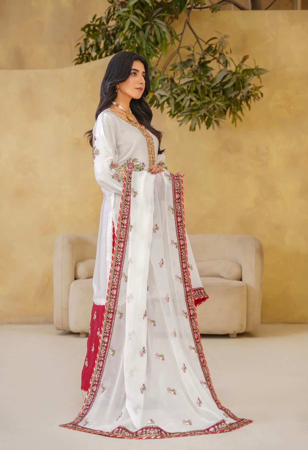 335A- Embroidered Silk 3 Piece Suit