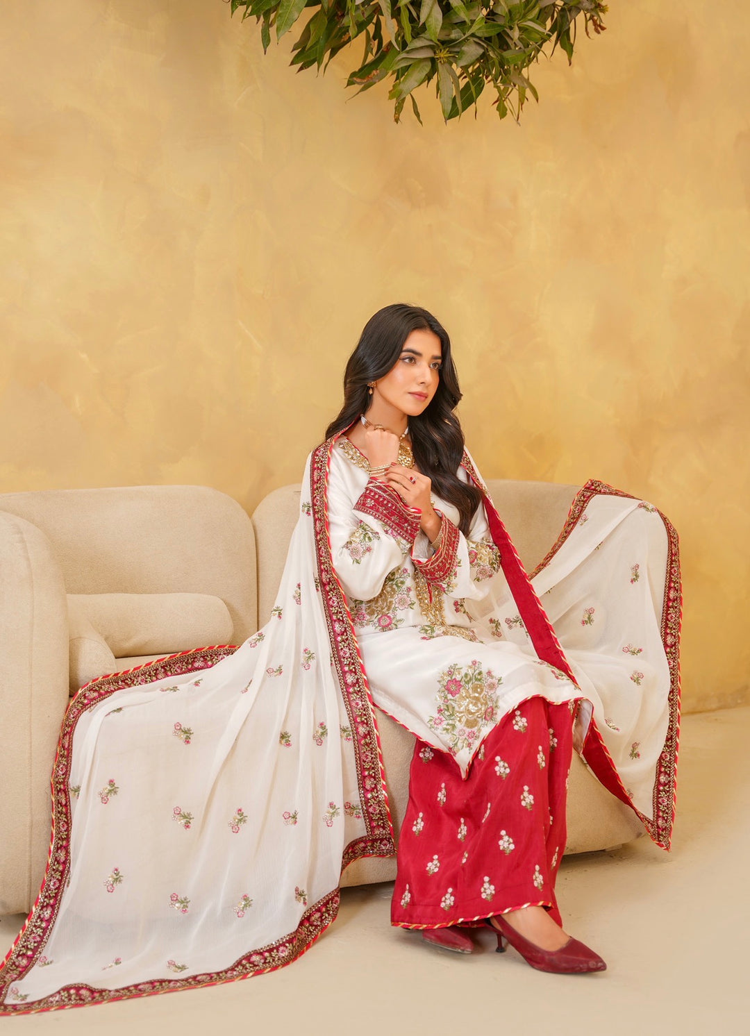 335A- Embroidered Silk 3 Piece Suit