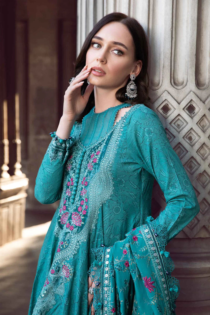 MARIA. B. LINEN READY TO WEAR TEAL DL-1105