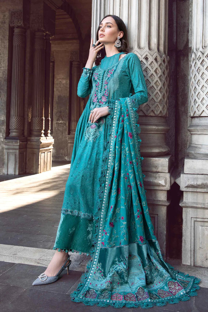 MARIA. B. LINEN READY TO WEAR TEAL DL-1105