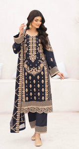 EMBROIDERED CHIFFON 3 PIECE SUIT ADA WORK NM1225