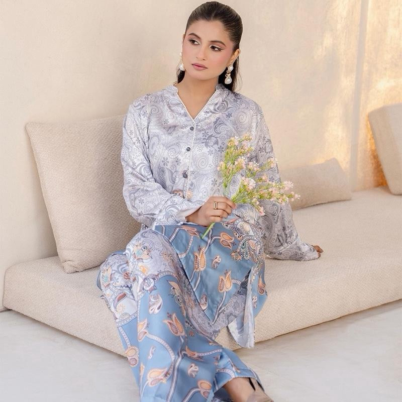 Zc09- SHAMOZ SILK PRINT CO-ORD 2 PIECE