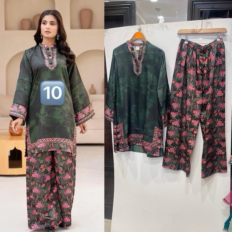 Zc10- SHAMOZ SILK PRINT CO-ORD 2 PIECE