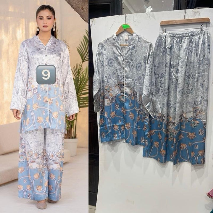 Zc09- SHAMOZ SILK PRINT CO-ORD 2 PIECE