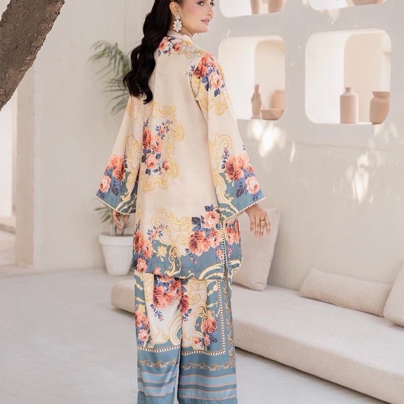 Zc04- SHAMOZ SILK PRINT CO-ORD 2 PIECE