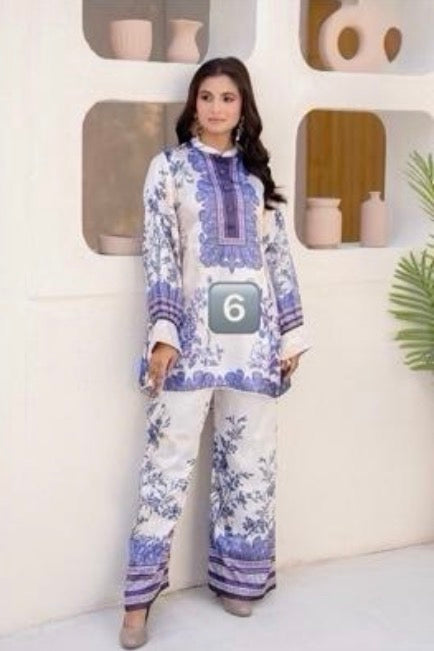 Zc06- SHAMOZ SILK PRINT CO-ORD 2 PIECE