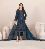 ORAIBIA SLUB EMBROIDERED 3 PIECE SUIT D1043