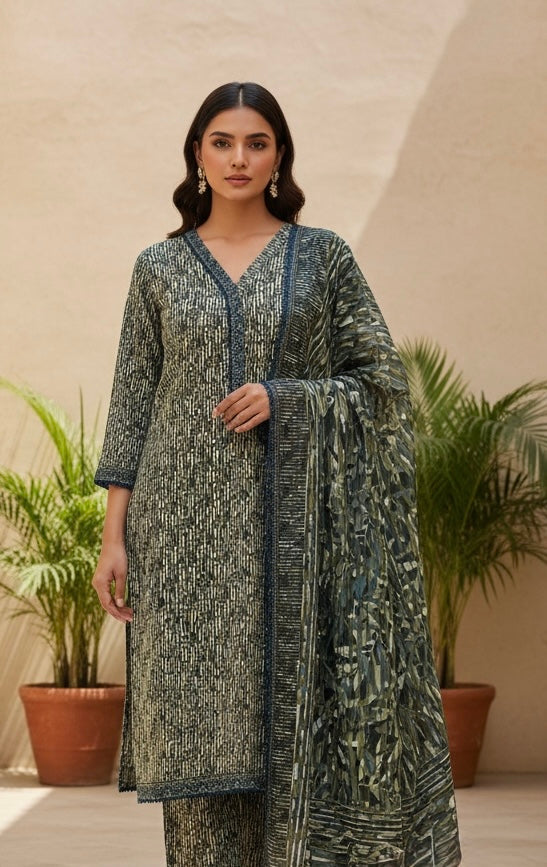 BN03 - LAWN PRINT 3 PIECE SUIT