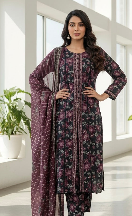BS05 - BIN SAEED LAWN PRINT 3 PIECE SUIT