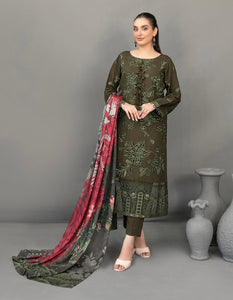 SLUB EMBROIDERED 3 PIECE SUIT D-3620 - AEZAL