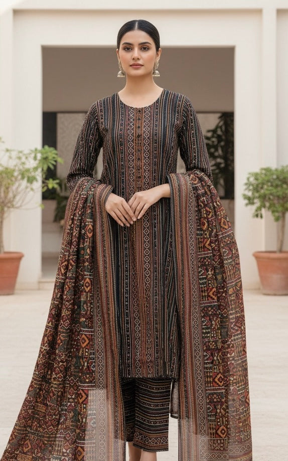 BS08 - BIN SAEED LAWN PRINT 3 PIECE SUIT