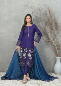 D-1166 - DIMAH EMBROIDERED SCHIFFLI ZARI KHADDAR 3 PIECE SUIT