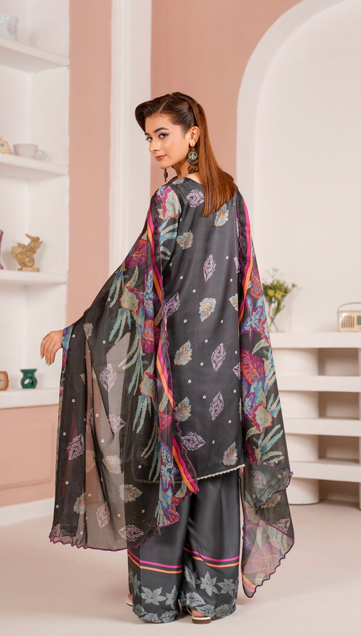 NSH05 - Elegant Silk 3-Piece co-ord Pakistani Suit