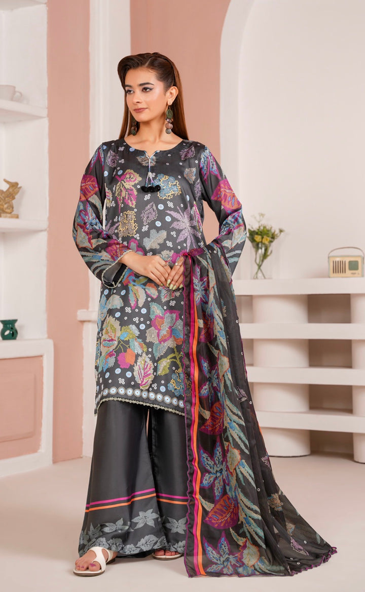 NSH05 - Elegant Silk 3-Piece co-ord Pakistani Suit