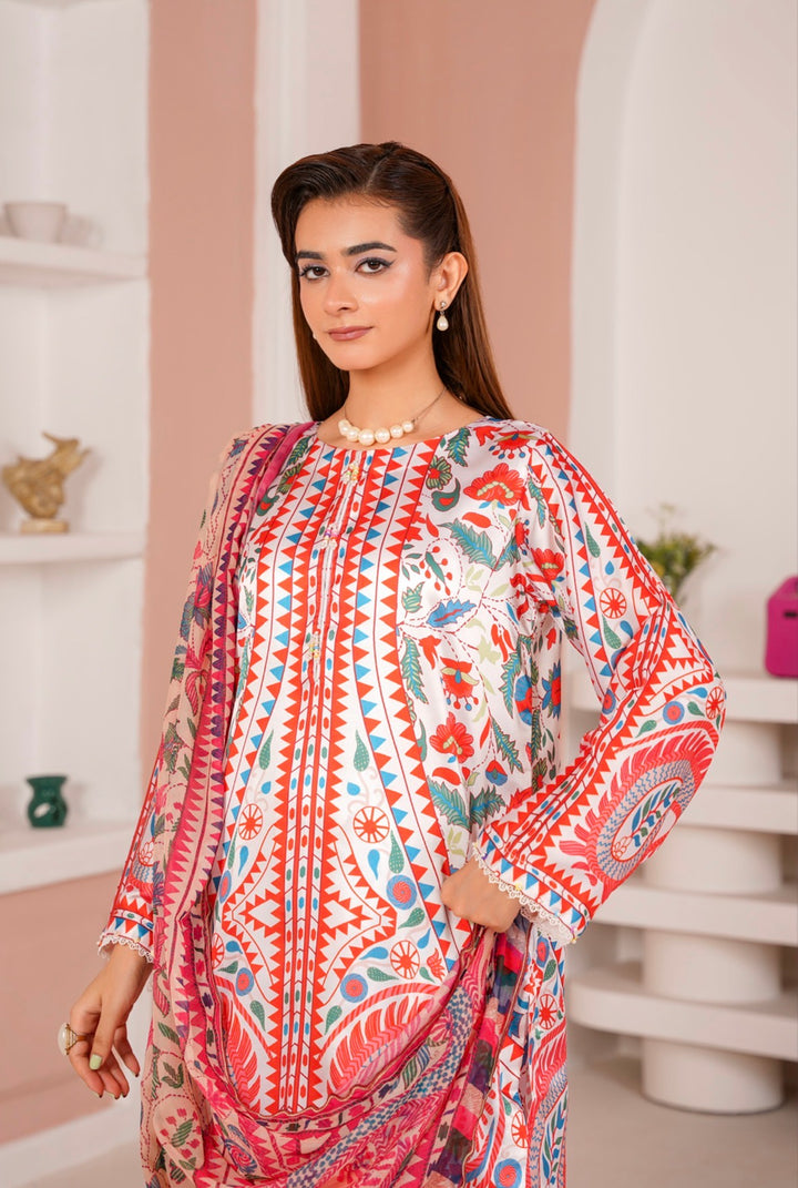 NSH04 - Elegant Silk 3-Piece co-ord Pakistani Suit